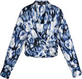 Overslagblouse tijgerprint - blauw