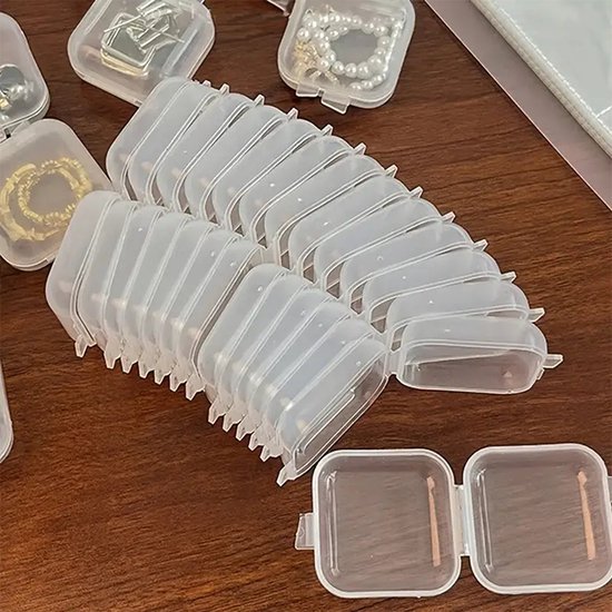 Plastic sieraden doosje (5 stuks) | Opberger | Ringen | Stofdicht | Sieraden | Oorbellen | Armband | Ketting | Accessoires | Transparant | Reizen