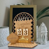 Kalender - Ramadan en Eid Mubarak Houten Countdown Kalender - Prachtige Decoratie voor Thuis