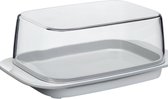Botervloot - grijs - voor 250 g boter - transparant deksel - past precies in de koelkastdeur - vaatwasmachinebestendig