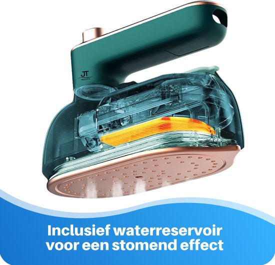 JT Products Luxe Reisstrijkijzer – Mini Strijkijzer - Inklapbaar - 8,4x11,5CM - Sprayfunctie - Stomend Effect - Travel Iron – Strijkijzer Vakantie – Reisstrijkijzer Klein