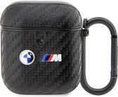 BMW M-Line Carbon Case - Geschikt voor Apple Airpods 1 & 2 - Zwart