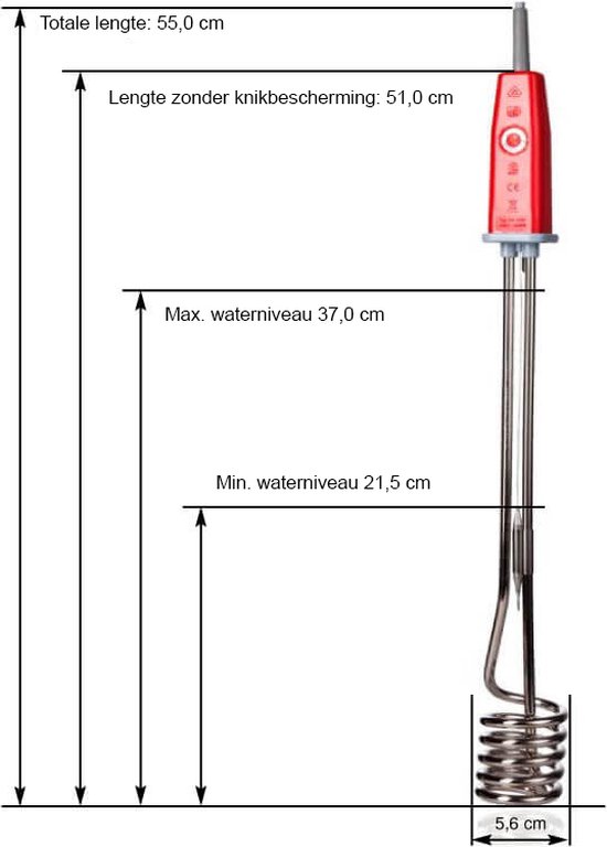 Amigo XL emmerdompelaar - 2000 Watt - 230 Volt - voor water tot 65ltr van Merkloos — afbeelding 2
