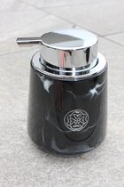 Distributeur de savon Bormo en imitation marbre noir avec système de pompe
