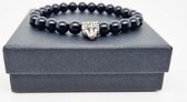 Handgemaakte Natuursteen Armbanden "Obsidian" 8 mm - Met vorm Tijger - Een bijzonder cadeau voor vrienden en familie