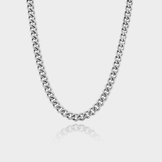 Cuban Ketting 7 mm - Zilveren Schakelketting - 50 cm lang - Ketting Heren - Olympus Jewelry