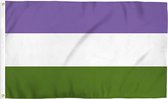 Genderqueer Pride vlag 90x150 cm - Polyester - 2 ophangringen - queer flag