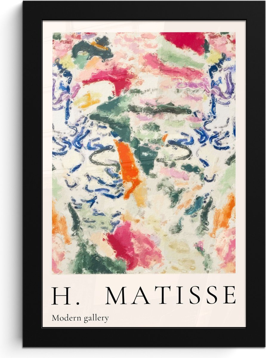FrameYourWall Poster in lijst - Fotolijst 20x30 cm - Posters - Matisse - Kunst - Kleurrijk - Abstract - Posterlijst zwart - Decoratie - Wanddecoratie woonkamer - Muurdecoratie slaapkamer Matisse - Modern