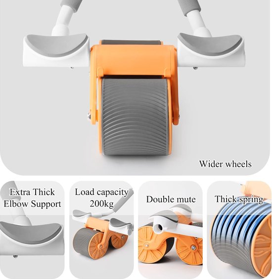 Abdominale wiel Ab Roller - Indoor Ab Oefening Roller, 4-wiel Ab Rollers Wiel, Automatische Rebound Core Krachttraining Buikroller voor Abs Workout