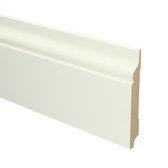 Overschilderbaar  MDF Romantische plint 150x18 wit gegrond (12 m)