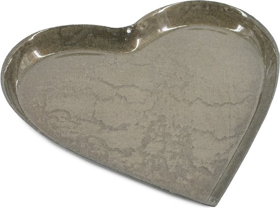 Metalen tray hart olive