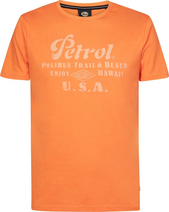 Petrol Industries - T-shirt pour hommes avec illustration Sandcastle - Oranje - Taille XXXL