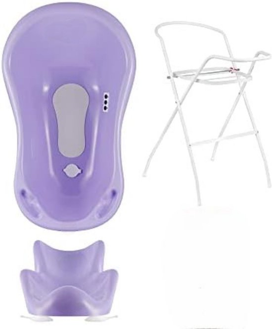 OHMG Badkuip met standaard, 82 cm, opvouwbare babybadkuip, veilige en