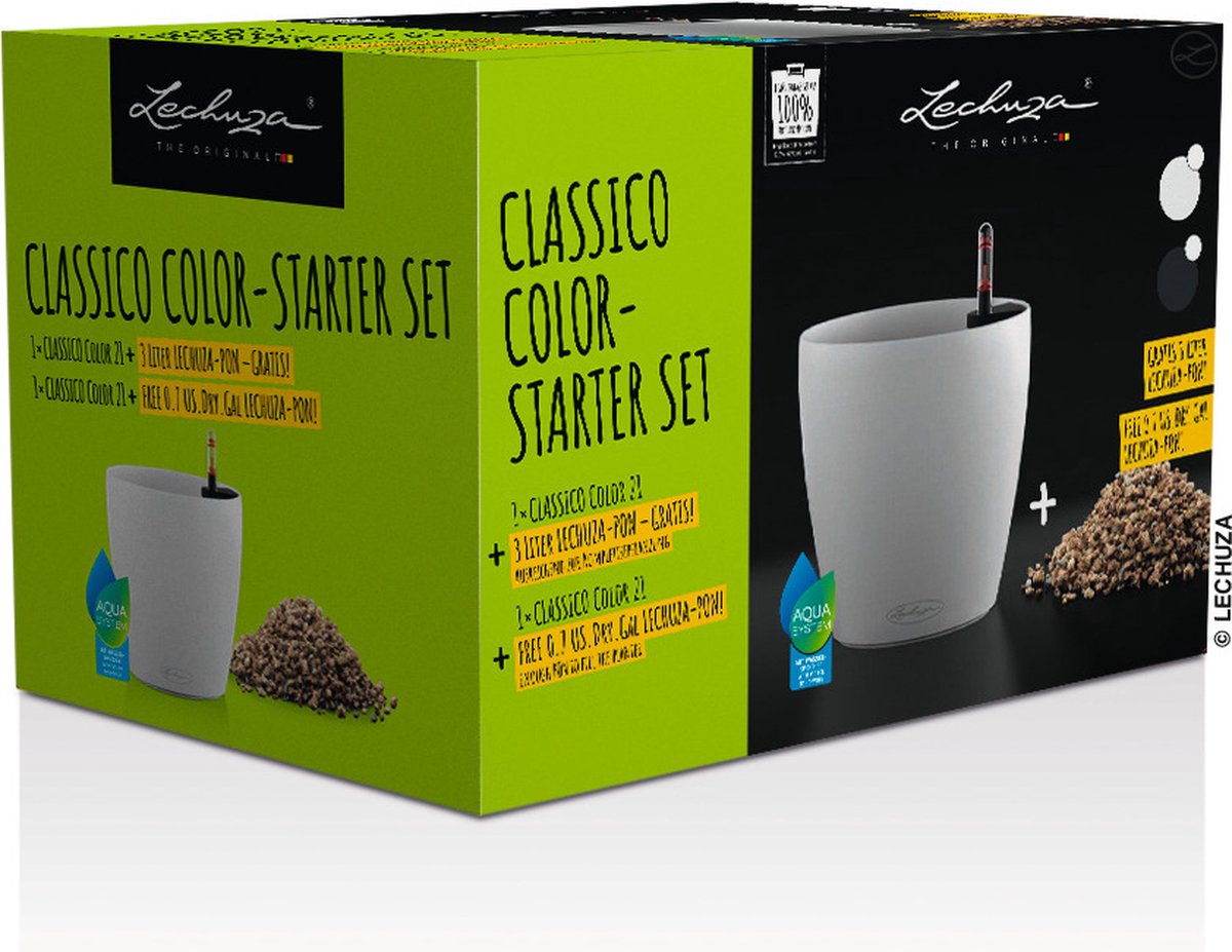 LECHUZA Plantenbak Canto Premium Kunststof All-in-One Set Wit 40 X 40 X 40 Cm