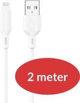 INFY - Oplader kabel - 2 Meter Oplaadkabel - Geschikt voor lightning aansluiting - geschikt voor iPhone - wit