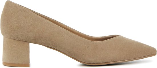 Nalini Dames Pumps / Damesschoenen - Suède - hoogte 4 cm - 23E065 - Zand - Maat 38.5