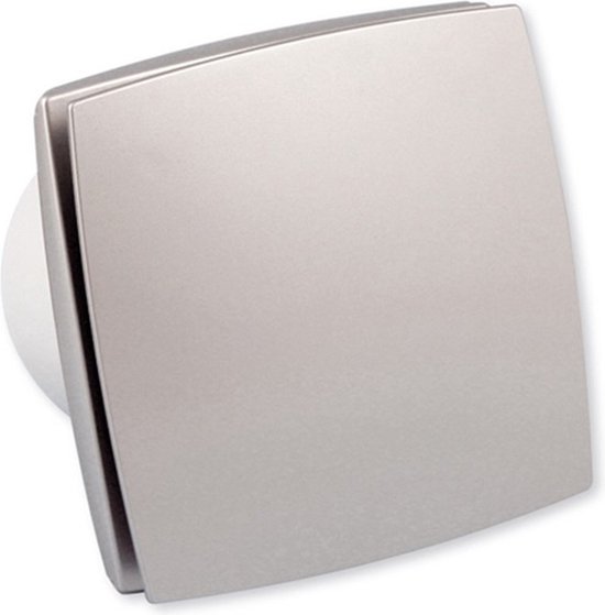 Ventilator Design 100, Aluminium look, ook geschikt voor badkamer of toilet