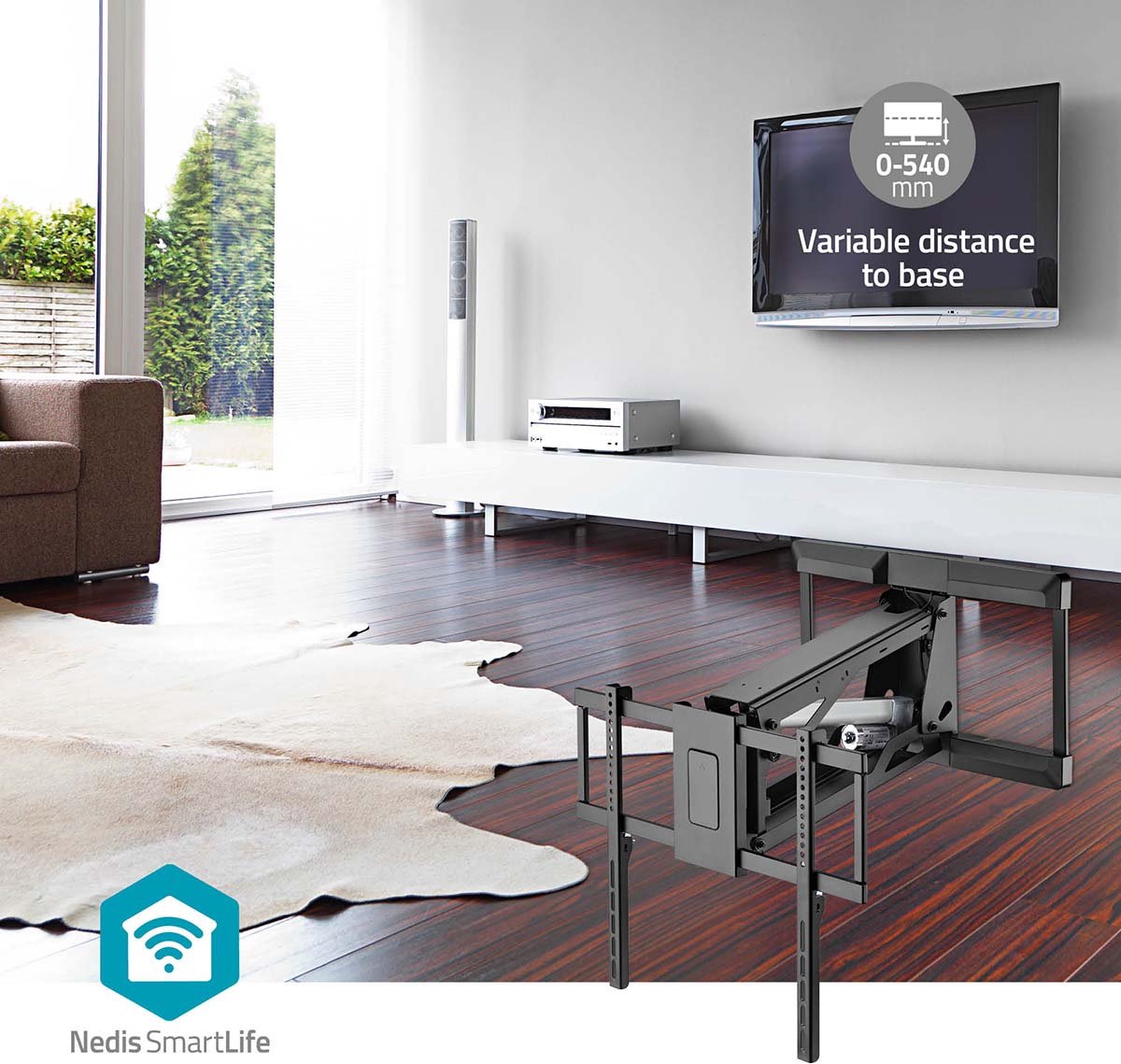 Nedis SmartLife TV Muurbeugel - Gemotoriseerd - App bestuurbaar - 37 t/m 75 inch - Draaibaar & Kantelbaar - Max. 35 kg thumbnail 5