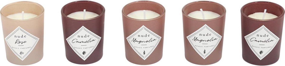 WDMT Luxe Geurkaarsen Cadeauset – 5-Delige Kaarsenbox in Geschenkverpakking – Decoratieve Kaarsen met Geur – Perfect Cadeau voor Vrouwen – Cadeaupakket - Beige — cadeau in Wonen & Interieur - foto 3