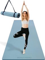 Yogamat breed 81 cm, yogamat antislip breed, 8 mm dikke sportmat Fitnessmat antislip, TPE gymnastiekmat voor thuis en buitenshuis, trainingsmat groot voor yoga pilates training