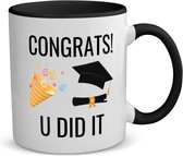 Akyol - congrats you did it koffiemok - theemok - zwart - Geslaagd - studenten - cadeau - geslaagd - student - gefeliciteerd - 350 ML inhoud