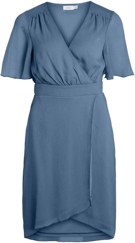 Vila robe Virilla col en V 2/4 robe courte/bm/d 14083771 Coronet Blue femme taille - 40