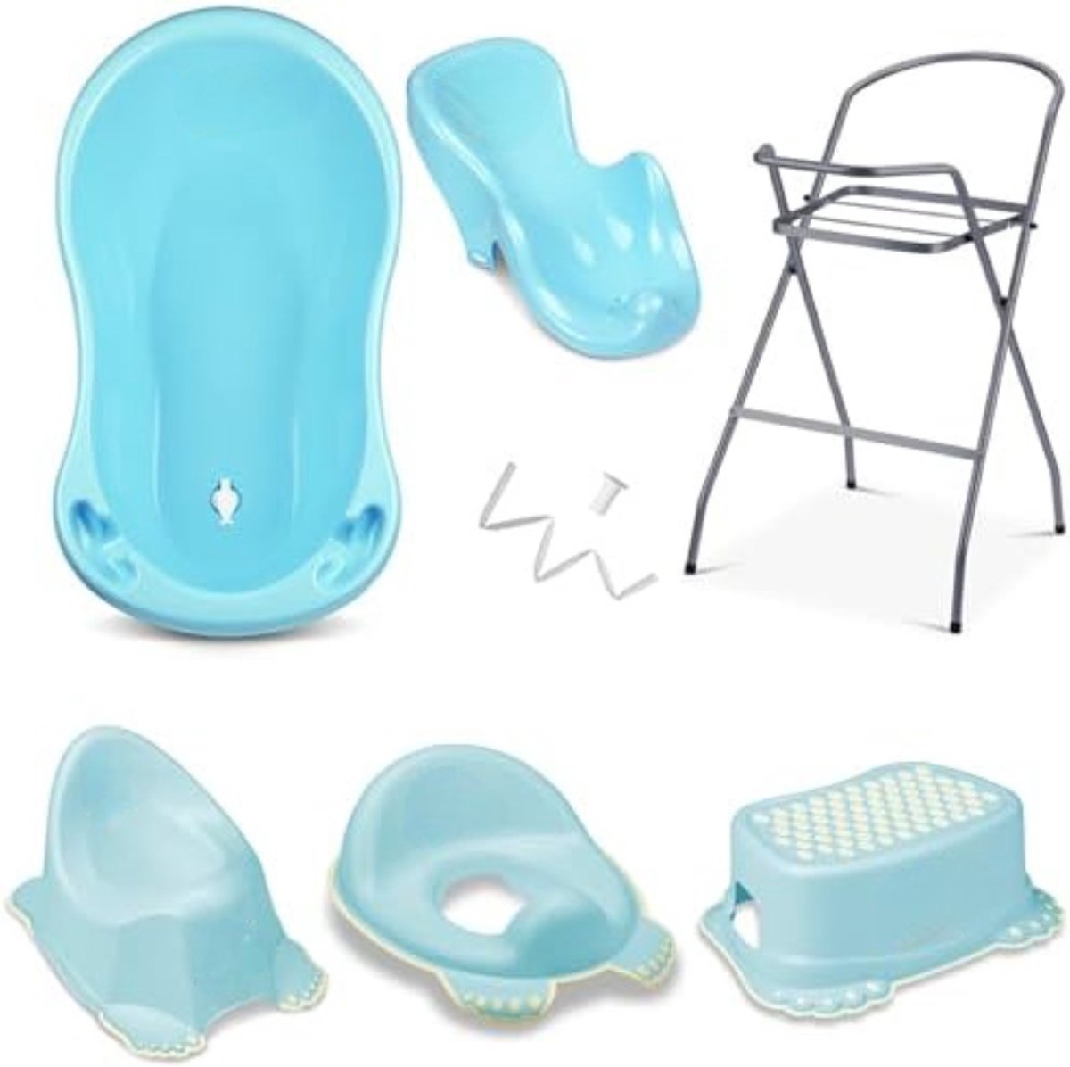 Goedkoopste Babybad met standaard - Baby bad met standaard - Babybad set - Baby badje met standaard - Baby badset - ‎118,01 x 53,01 x 30 cm - 7 - Set/ Blauw