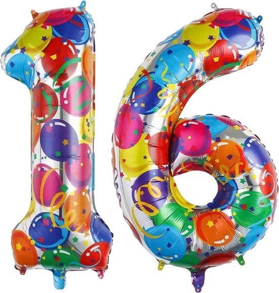 Ballons numérotés Ballon numéro 16 décoration d'anniversaire fête Ballons à hélium ballon Fête ballon en aluminium couleur XL taille