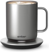 Ember Mug² Coffee Mug - Smart Mug met Mobiele App - Cup Warmer - Thermo Mok met Instelbare Temperatuur - Krasbestendige Theemok & Koffiemok - Cadeau voor Koffieliefhebbers - 295 ML - Stainless