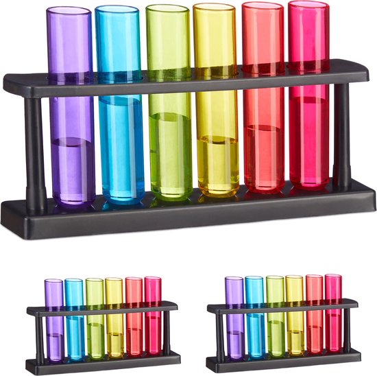 Kleurrijke shotglaasjes set - ideaal voor feestjes - set van 18 - kunststof