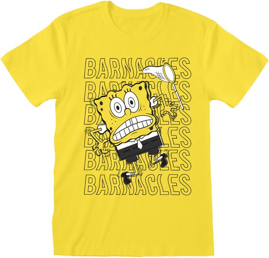 Uniseks T-Shirt met Korte Mouwen Spongebob Barnacles Geel - XL