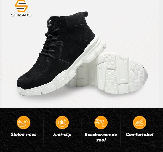 Chaussures de sécurité Shraks Stride - Chaussures de travail pour femmes et hommes - Embout en acier - Sneaker - Design respirant et léger - Taille 39