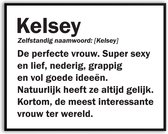 Kelsey Woordenboek Grappig Fotolijst met glas 50 x 70 cm - Cadeau - Kado - Schilderij - Muur - Verjaardag - foto - Poster - incl ophangsysteem