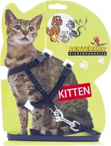Kitten tuigje - Kitten - Kitten harnas - Kitten halsband - Kitten tuigje met lijn - Zwart