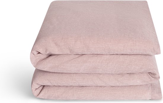 Yumeko kinderdekbedovertrek gewassen linnen roze chambray 100x135