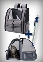 Sac à dos pour Rongeurs- sac à dos pour chiens - sac à dos pour chats - Sac de transport robuste - Lavable - Jusqu'à 10 KG - Grijs - 36 X 41 X 28 CM