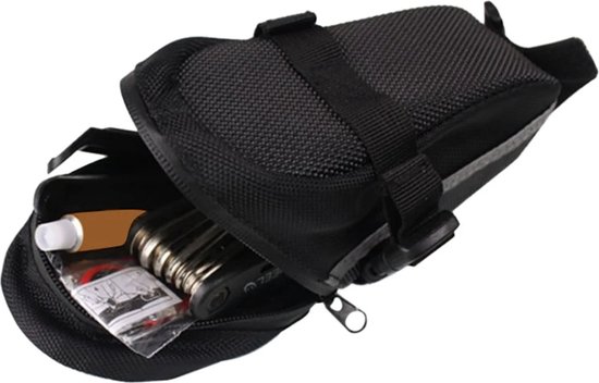 Zadeltas - Fiets - Nylon Tas - Waterdichte Zadel Tas - Kofferbak - Tas - Achter Pack Tas - Mtb - Accessoires - Outdoor - Zwart van Merkloos — afbeelding 3