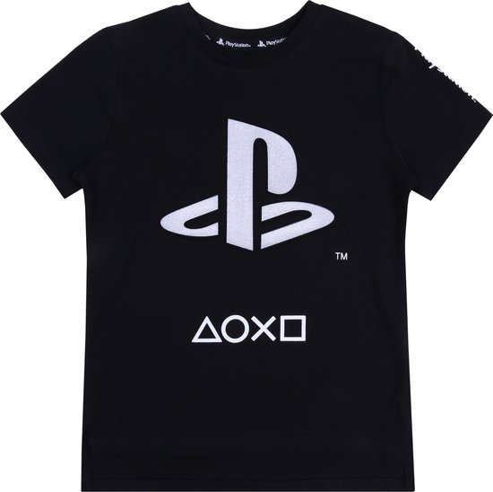 T-shirt Zwart avec imprimé PlayStation argenté