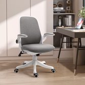 Chaise de bureau chaise de balayage avec fonction décroissante accoudoir réglable en hauteur ergonomique gris + blanc 62,5 x 60 x 94-104 cm