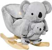Schommelpaard Pluche Schommeldier Babyschommel Met Koala Speelgoed Voor 18-36 Maanden Kinderen Tinten Pp Grijs 71 X 28 X 60 Cm