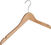 De Kledinghanger Gigant - 10 x Blousehanger / shirthanger lotushout naturel gelakt met rokinkepingen, 44 cm