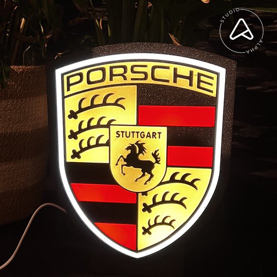Boîte à lumière LED avec logo Porsche | USB 5V