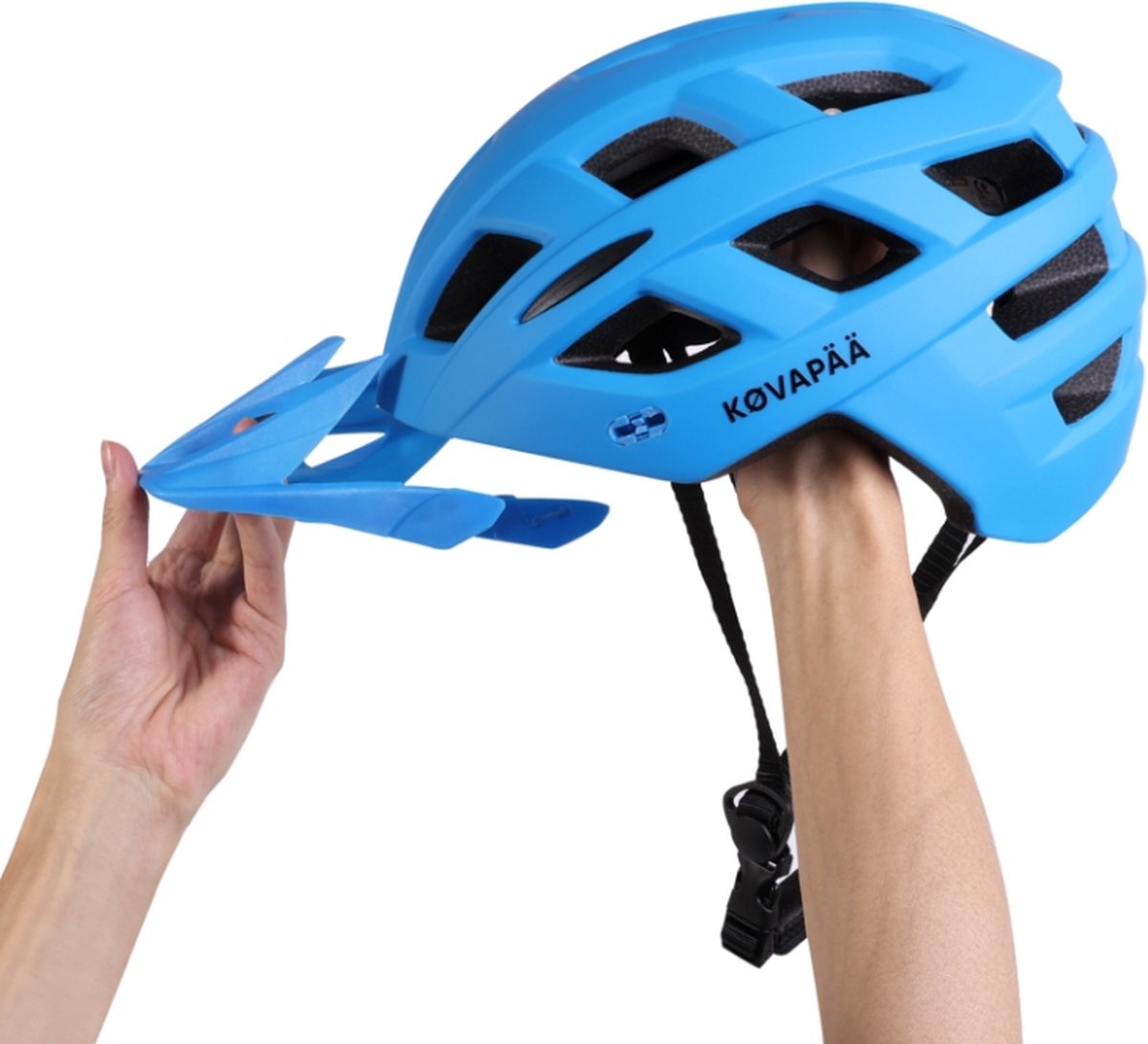 Køvapää® Tolva - Fietshelm - Blauw - Maat 56-61 cm - M/L - Afneembaar vizier - Fietshelm Volwassenen - Fietshelm Dames - Fietshelm Heren - Mountainbike Helm - Fietshelmen - Fietshelmen - fietshelm dames elektrische fiets - Fietshelm Dames Volwassenen – foto 3