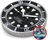 Rolex muur klok - Submariner - Moderne Wandklok - Muurklok - Automatische klok - Glow in the dark wijzers - Rolex horloge - Zwart