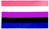 Genderfluid Pride vlag 90x150 cm - Polyester - 2 ophangringen - Genderfluide flag