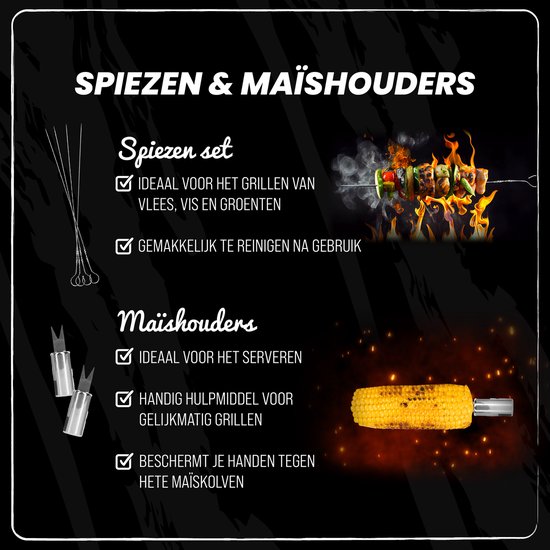 Master Knives 42 pièces - Accessoires BBQ – Outils BBQ – Set BBQ – Acier inoxydable