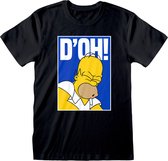 Uniseks T-Shirt met Korte Mouwen The Simpsons Doh Zwart - L