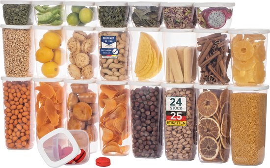 uandu Lock & Fresh Voorraaddozen met Luchtdichte Deksel Set - 5 Stuks, BPA vrij, Opbergdoos met Deksel Keuken, Voorraadpotten Sets, Voorraaddoos Keuken Organizer box, lunchbox, kitchen organizer -ornj