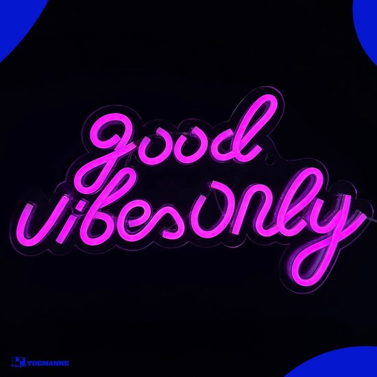 Foto: Neon lamp good vibes only roze incl ophanghaakjes neon sign neon verlichting neon led lamp wandlamp