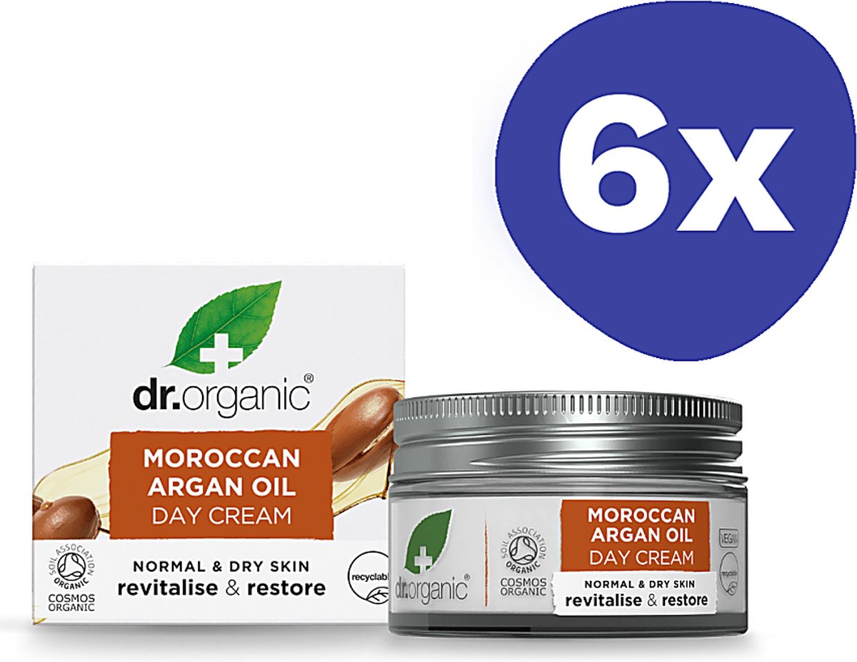Goedkoopste Dr Organic Argan Olie Dagcreme (6x 50ml